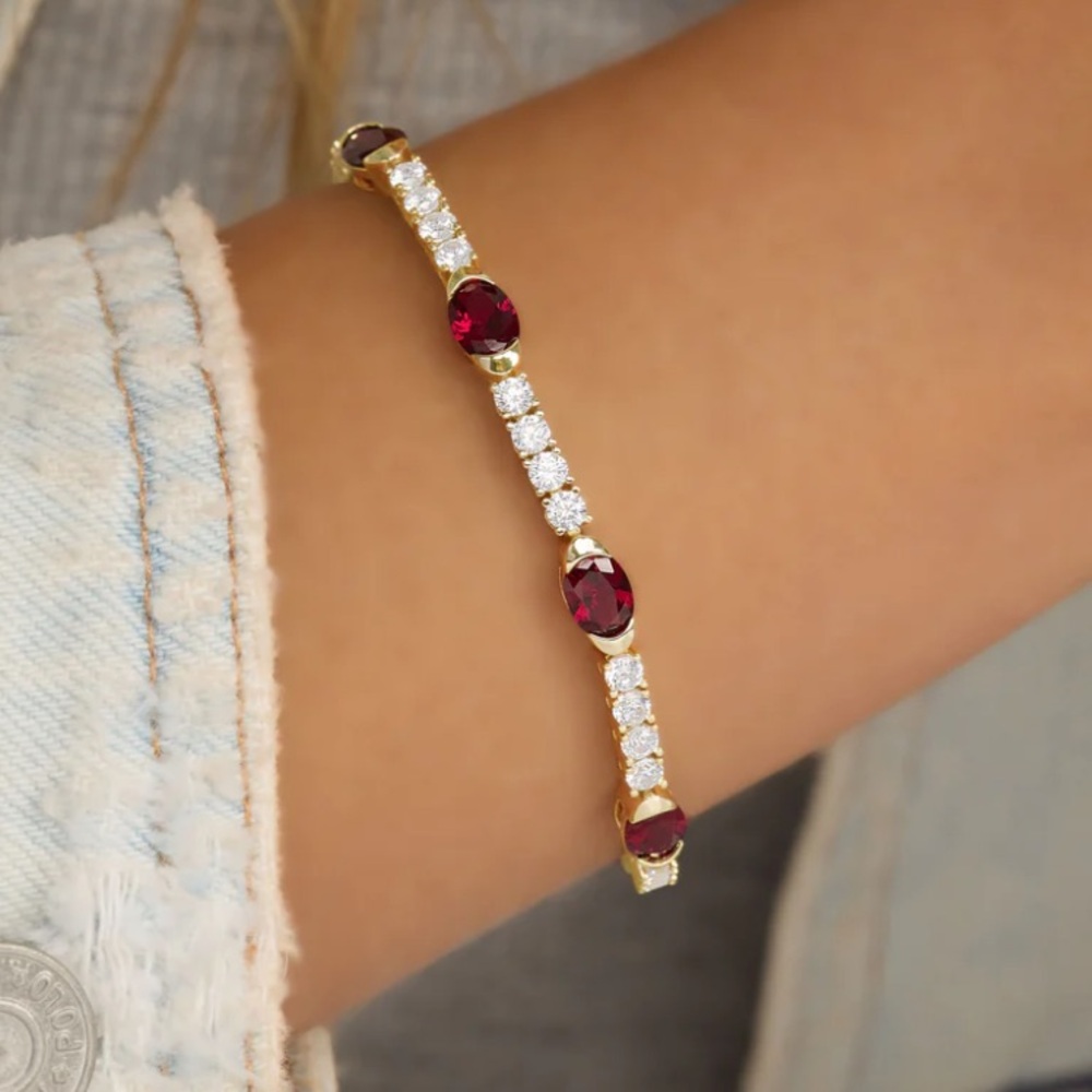 NWT Ruby Maven Tennis Bracelet..STUNNING Melinda Maria🤩 ✨FIRM - Picture 3 of 6